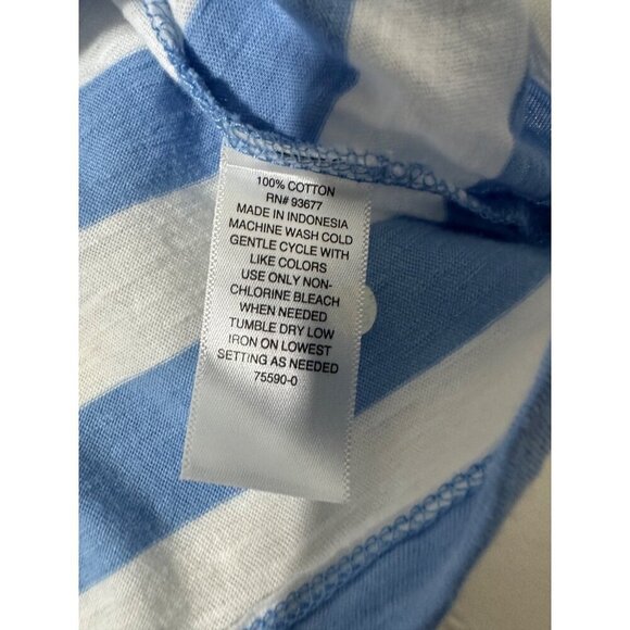 Ana Striped Blue & White Short-Sleeve Crew Neck Cotton T-Shirt XXL NWT - Picture 5 of 6
